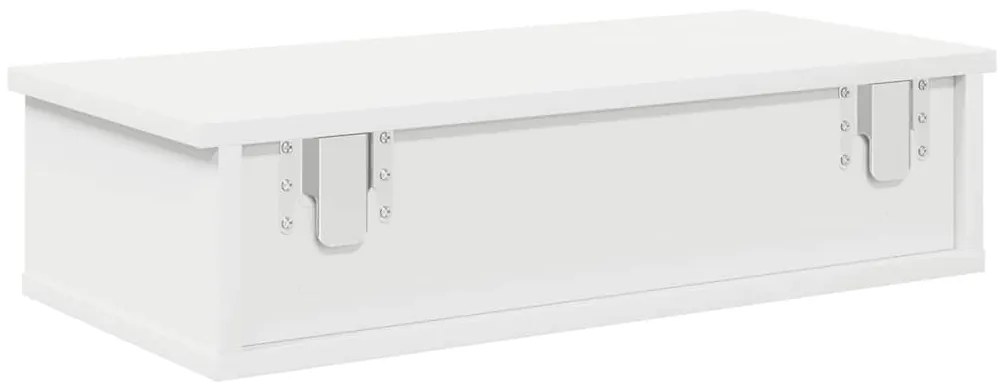 vidaXL Ράφι τοίχου με συρτάρια Λευκό 60x28x15 cm Κατασκευασμένο ξύλο