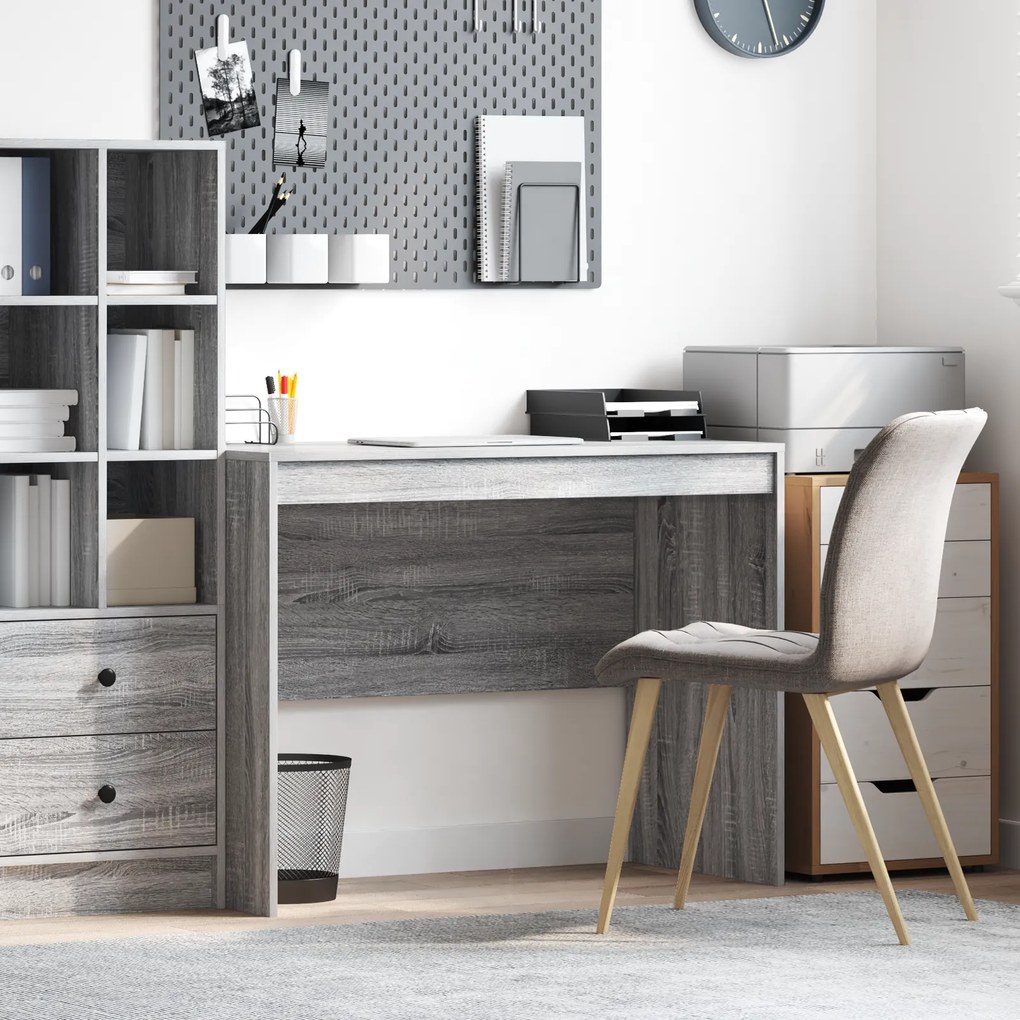 vidaXL Γραφείο Γραφής Γκρι σωνόμα MDF, Βερνικωτό ξύλο 100 x 50 x 76 εκ