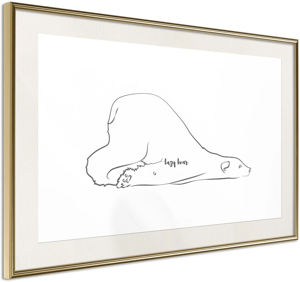 Αφίσα - Resting Polar Bear - 45x30 - Χρυσό - Με πασπαρτού