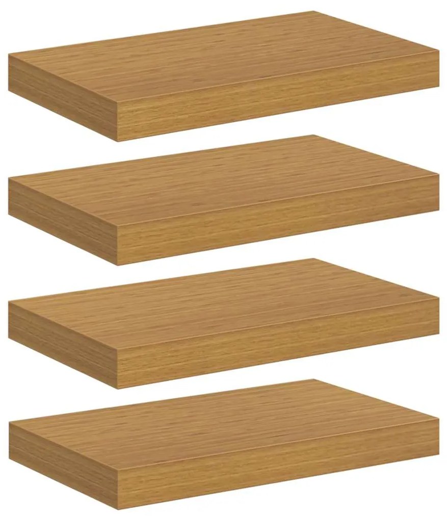vidaXL Ράφι Τοίχου 4 pcs Μπεζ 40 x 23,5 x 4 εκ Επεξεργασμένο ξύλο