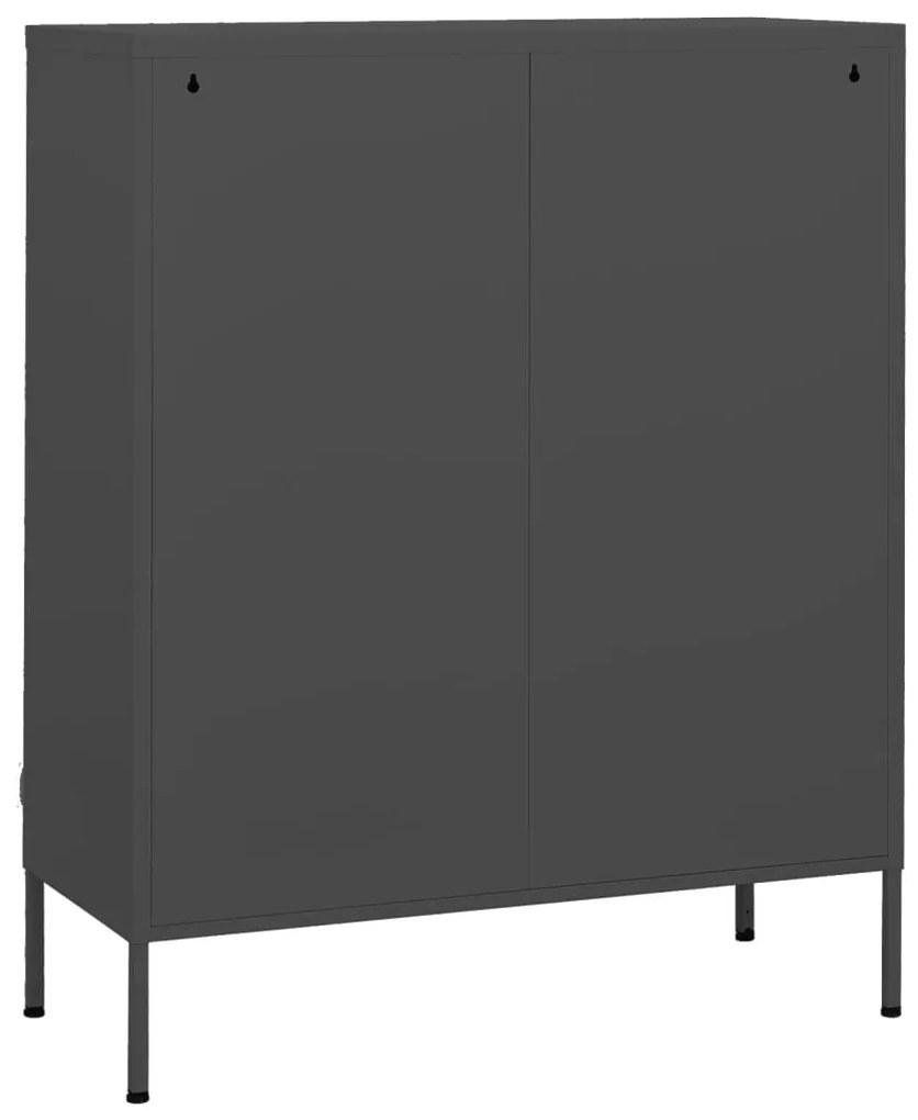 vidaXL Ντουλάπι Αποθήκευσης Ανθρακί 80 x 35 x 101,5 εκ. από Ατσάλι