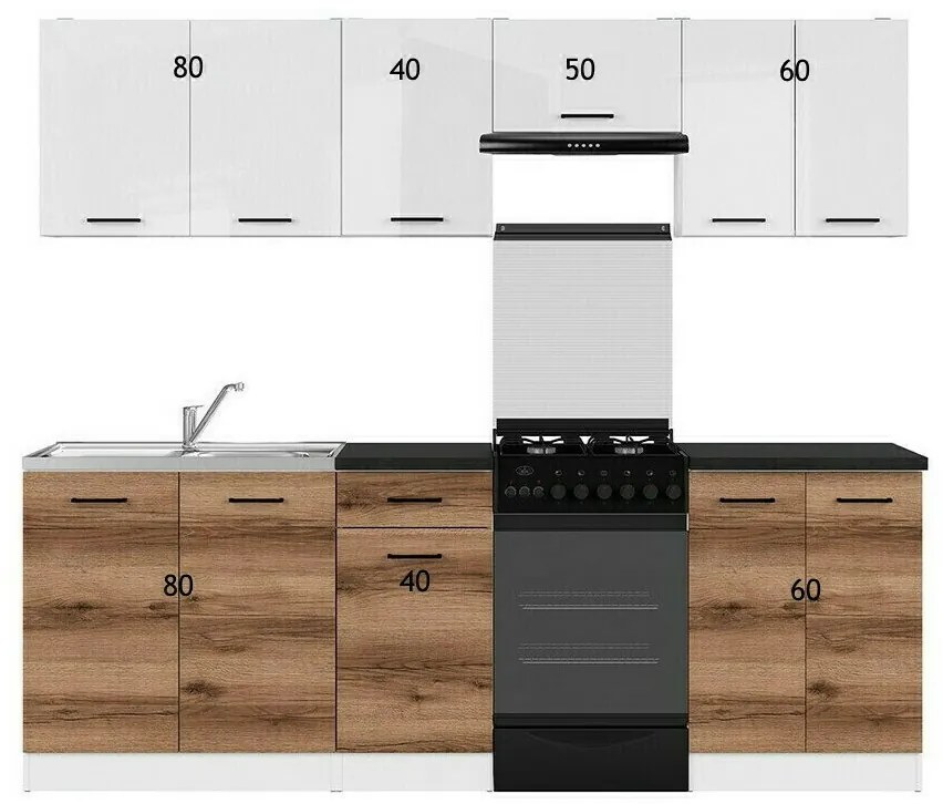 Σετ κουζίνας Econ plus 120, 230x60cm, Πάγκος, Πλαστικοποιημένη μοριοσανίδα