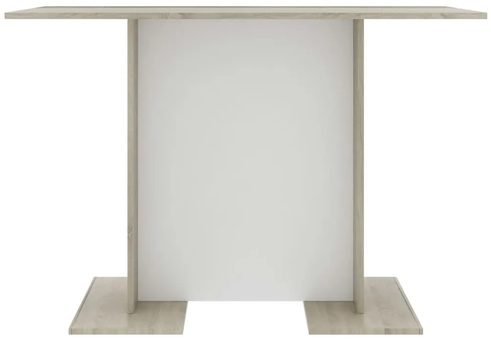 vidaXL Τραπεζαρία Λευκή / Sonoma Δρυς 110x60x75 εκ. από Μοριοσανίδα