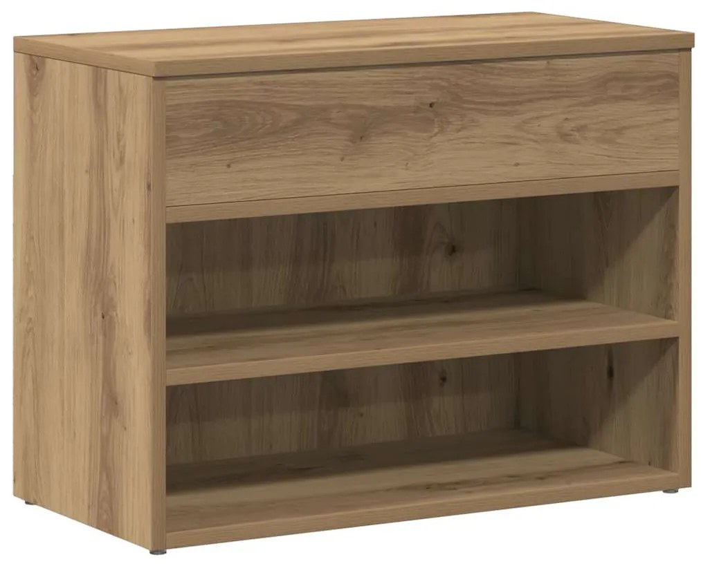 vidaXL Πάγκος Παπουτσιών τεχνίτης Δρυς 60x30x45 εκ. Επεξεργασμένο Ξύλο