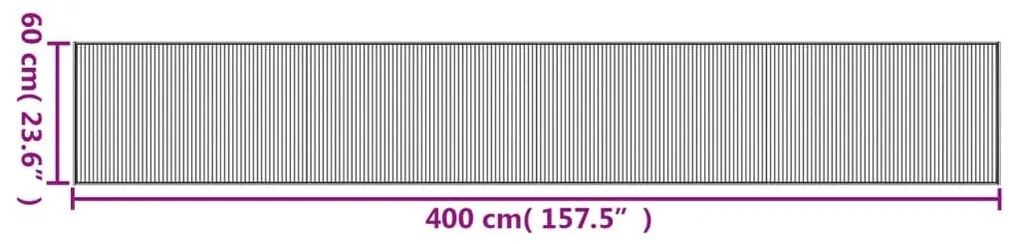 Χαλί Ορθογώνιο Γκρι 60 x 400 εκ. Μπαμπού - Γκρι