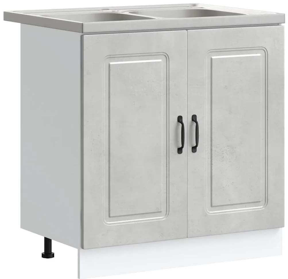 vidaXL Ντουλάπα Κουζίνας με αποθήκευση 2 pcs Γκρι 80 x 46 x 81.5 εκ