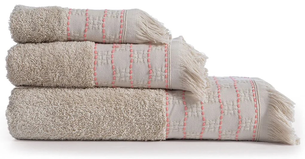 Πετσέτες Μπάνιου (Σετ 3τμχ) Nef-Nef Homeware Quantro Beige 500gsm
