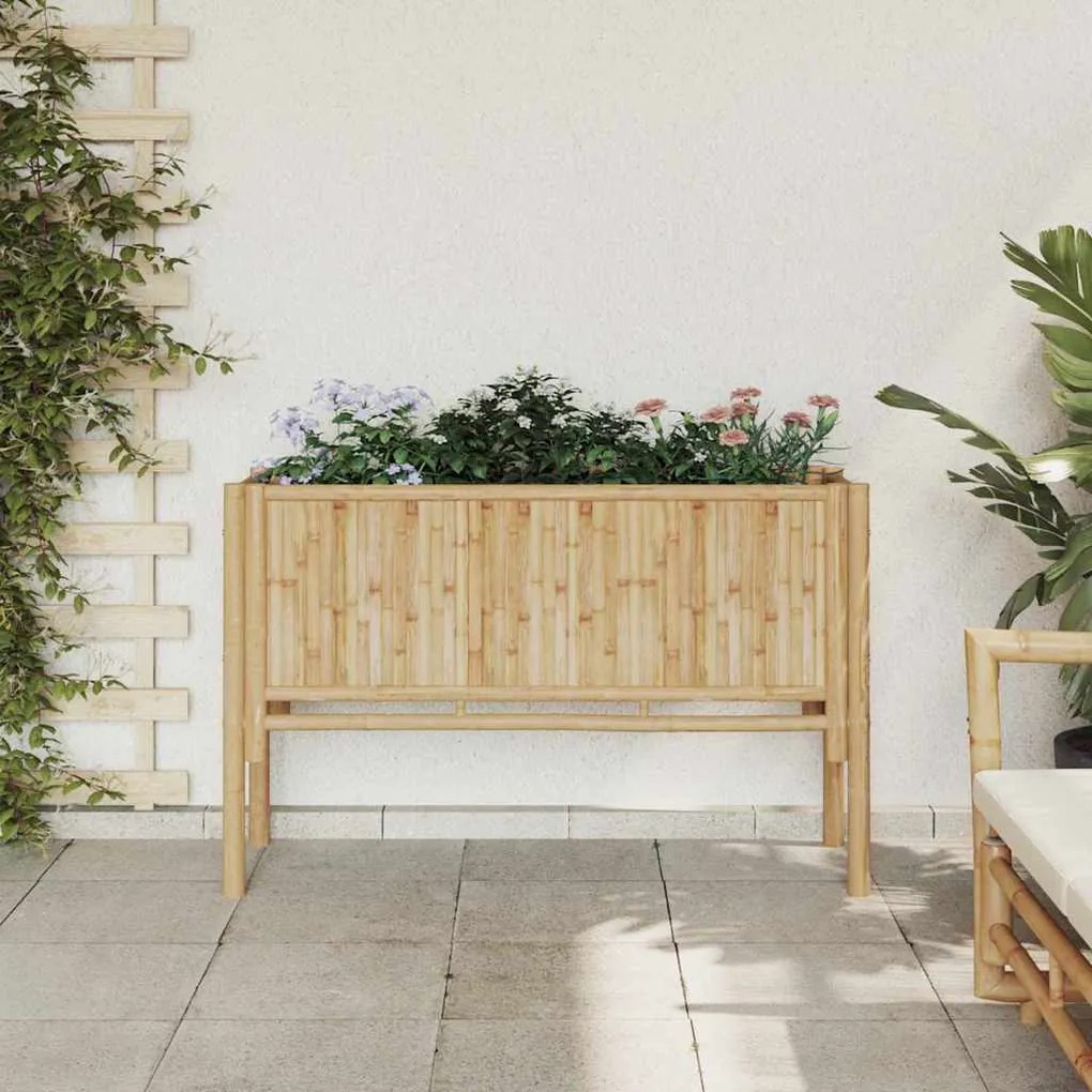vidaXL Υπερυψωμένη Ζαρντινιέρα Καφέ 110 x 35 x 70 εκ. Μπαμπού