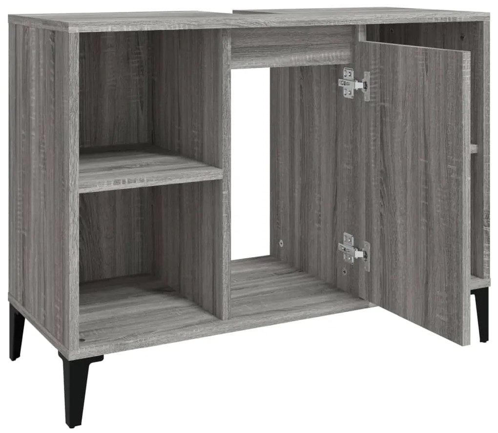 vidaXL Ντουλάπι Νιπτήρα Γκρι Sonoma 80 x 33 x 60εκ. Επεξεργασμένο Ξύλο