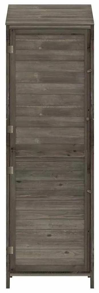 vidaXL Αποθήκη Κήπου Ανθράκι 55 x 52 x 174,5 εκ. από Μασίφ Ξύλο Ελάτης