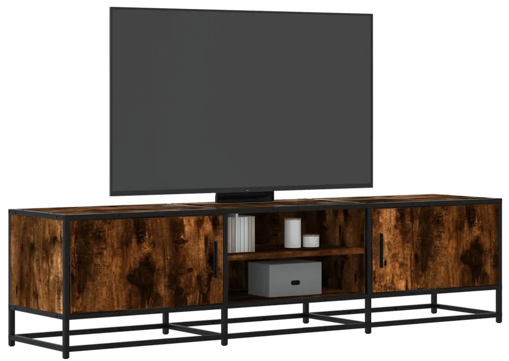 vidaXL Έπιπλο Τηλεόρασης Καπνιστή Δρυς 160x35x41 εκ Επεξ. Ξύλο/Μέταλλο