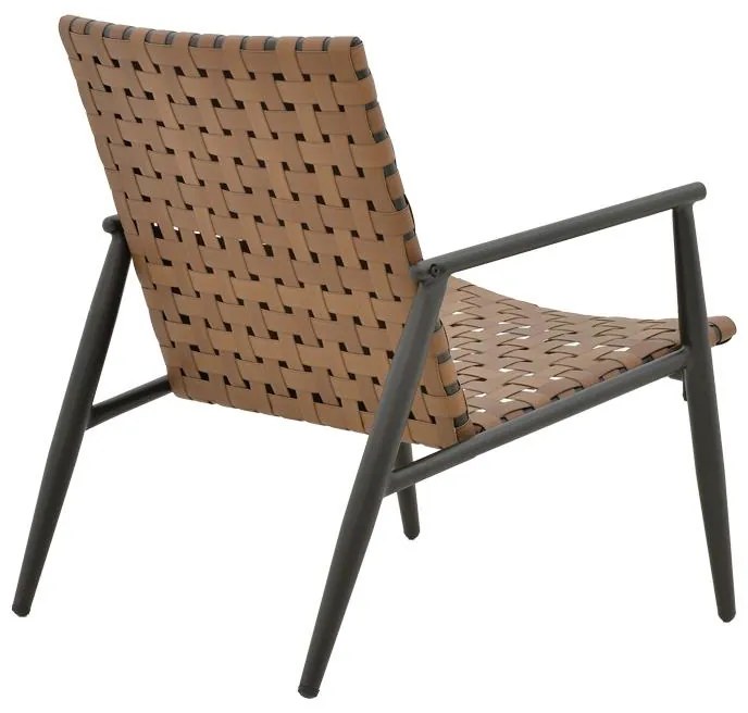 Καρέκλα - Πολυθρόνα Eamon μαύρο αλουμίνιο και pe rattan καφέ 73.5x62x77 εκ. 73.5x62x77 εκ.