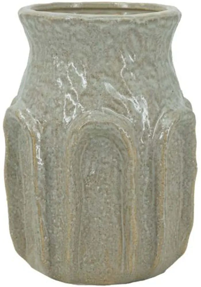 Διακοσμητικό Βάζο Akali 61163 15x15x20,5cm Beige Artekko Κεραμικό
