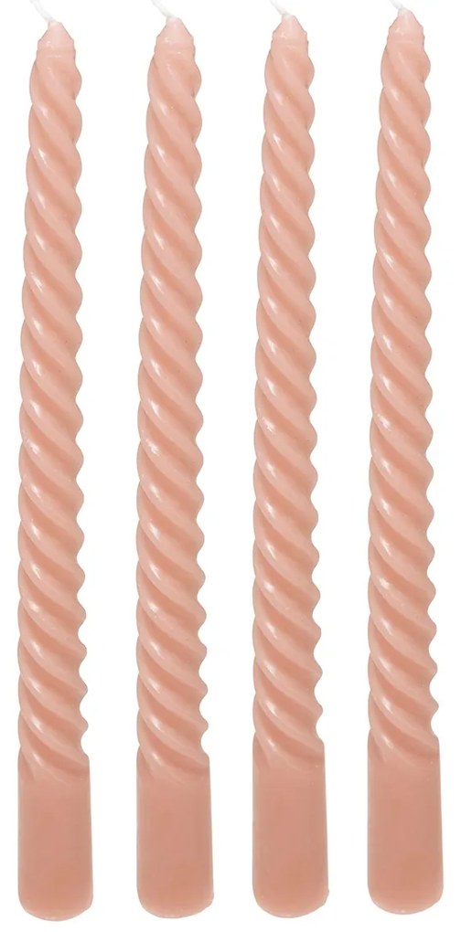 Κεριά Για Κηροπήγιο 25εκ. (Σετ 4τμχ) A-S Hugo Twist Pink 207036G