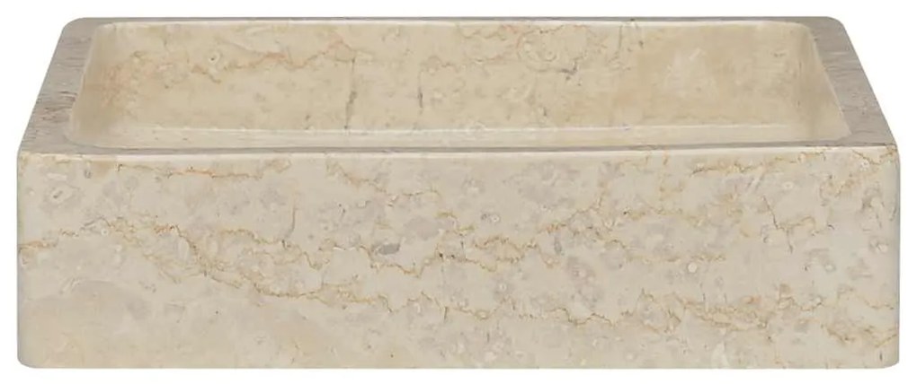 vidaXL Νιπτήρας Κρεμ 40 x 40 x 10 εκ. Μαρμάρινος