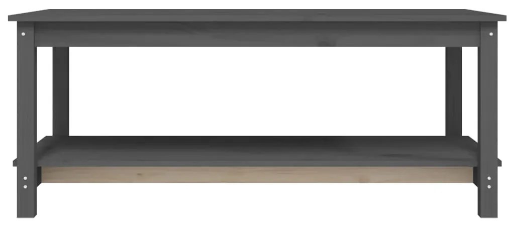 vidaXL Τραπεζάκι Σαλονιού Γκρι 110 x 55 x 45 εκ. από Μασίφ Ξύλο Πεύκου