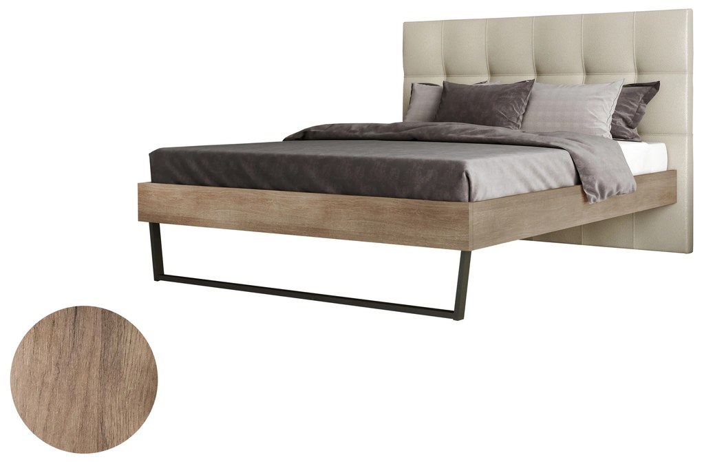 Intrahome Κρεβάτι "ROYAL" διπλό σε χρώμα καρυδί 160x200 Intrahomesa-00652383