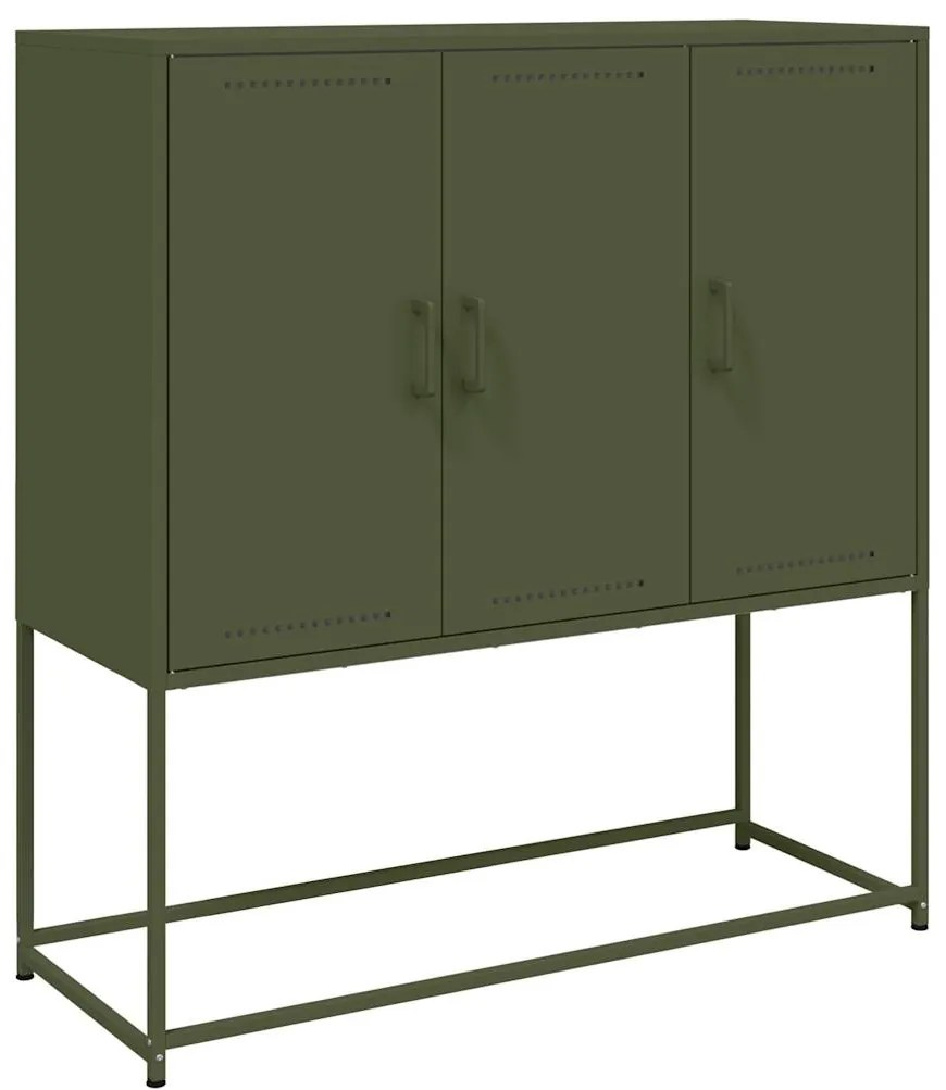 vidaXL Ντουλάπι Πράσινο Λαδί 100,5x39x107 εκ. από Ατσάλι