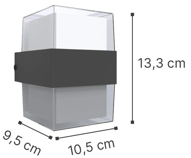 it-Lighting Louise LED 8W 3000K Outdoor Wall Lamp Anthracite D:10,5cmx13,3cm (80203341)