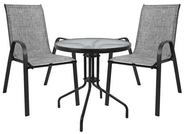 ΣΕΤ ΤΡΑΠΕΖΑΡΙΑΣ ΜΕΤΑΛΛΙΚΟ 3ΤΜΧ ΜΕ 2 ΚΑΡΕΚΛΕΣ & ΤΡΑΠΕΖΙ Φ60 ΓΚΡΙ HM5181.01