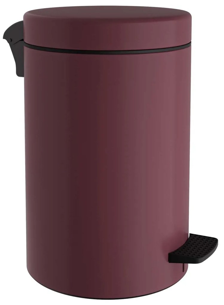 Κάδος Απορριμμάτων Μπάνιου (Φ25x40) Pam &amp; Co 12lt 90 Bordeaux Matte
