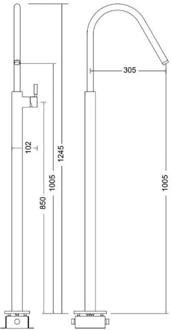 Μπαταρία νιπτήρα Eurorama 13302 επιδαπέδια-Xruso