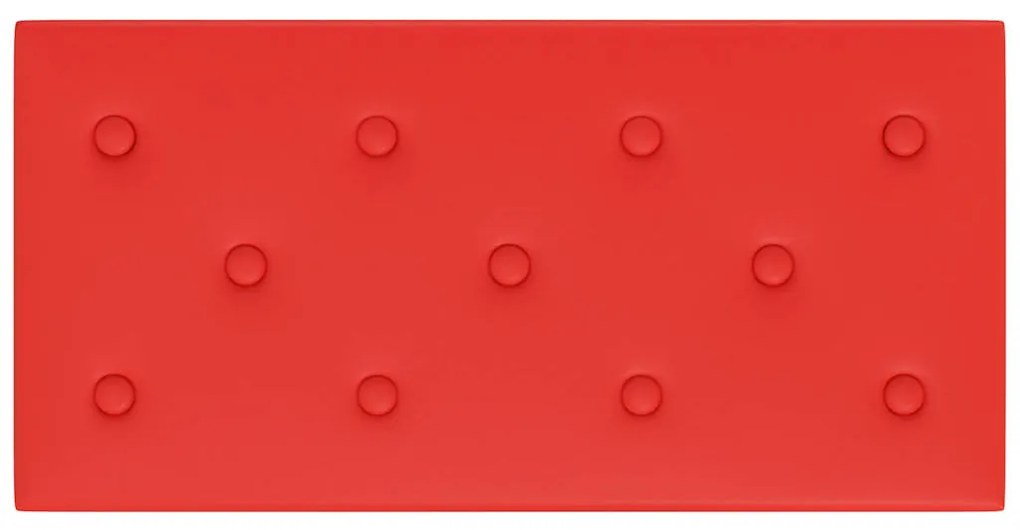 vidaXL Πάνελ Τοίχου 12 τεμ. Κόκκινο 60 x 30εκ. 2,16 μ² Συνθετικό Δέρμα