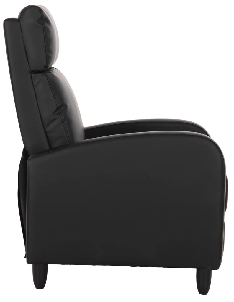 Πολυθρόνα HIBER RELAX C9782.11 με Μαύρο PU 67,5x90x104Υ εκ. 67.5x90x104 εκ.