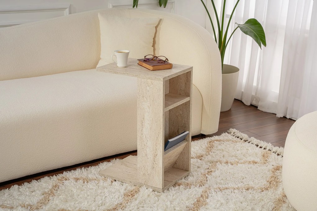 Side Table Filinta - Travertine Travertine