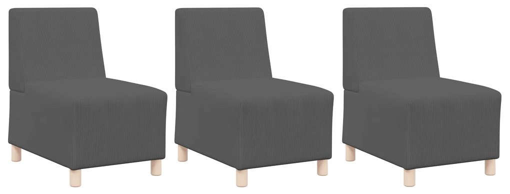 vidaXL Καθίσμα Σαλονιού 3 pcs Σκούρο γκρι 55 x 74 x 82 εκ. Βελούδο