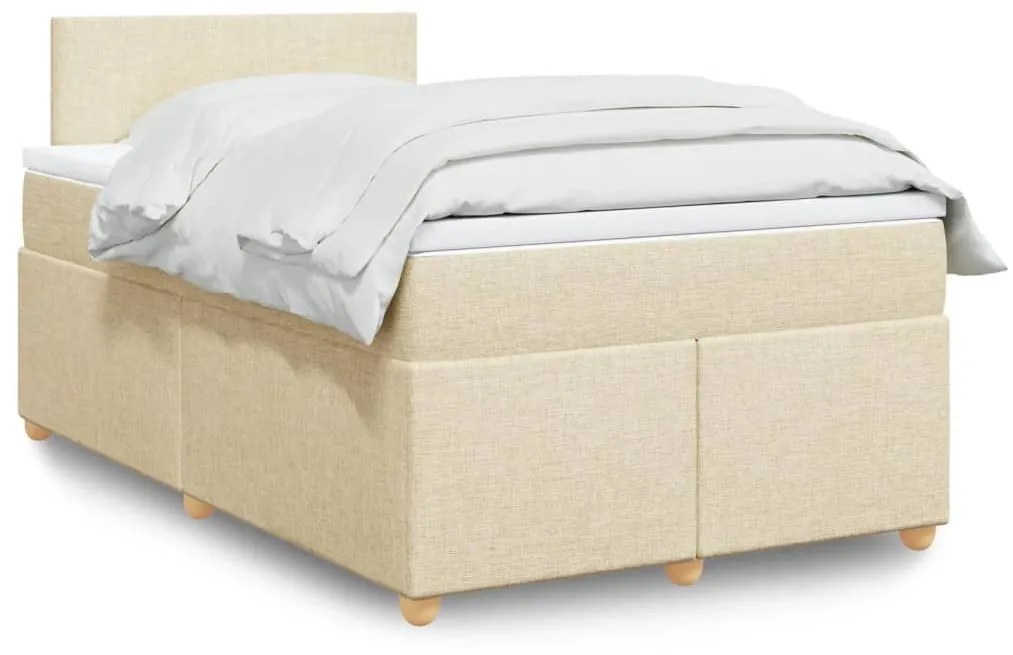 ΚΡΕΒΑΤΙ BOXSPRING ΜΕ ΣΤΡΩΜΑ ΚΡΕΜ 120X190 ΕΚ. ΥΦΑΣΜΑΤΙΝΟ 3288917