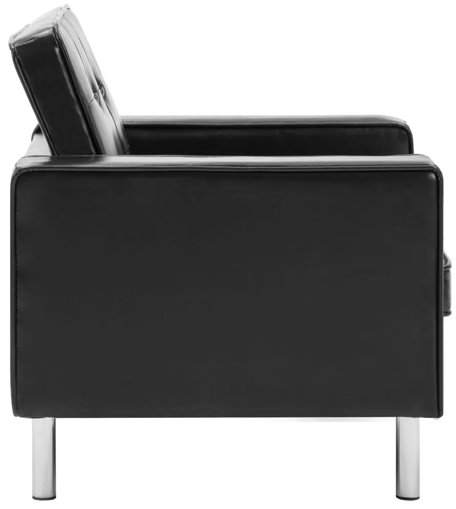 vidaXL Πολυθρόνα Μαύρη 75x70x75 εκ. από Συνθετικό Δέρμα