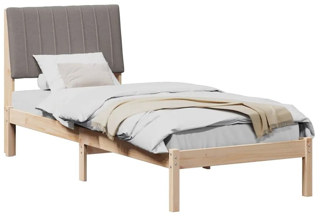 vidaXL Σκελετός Κρεβατιού Καφέ 75 x 190 cm Στερεά ξυλεία πεύκου