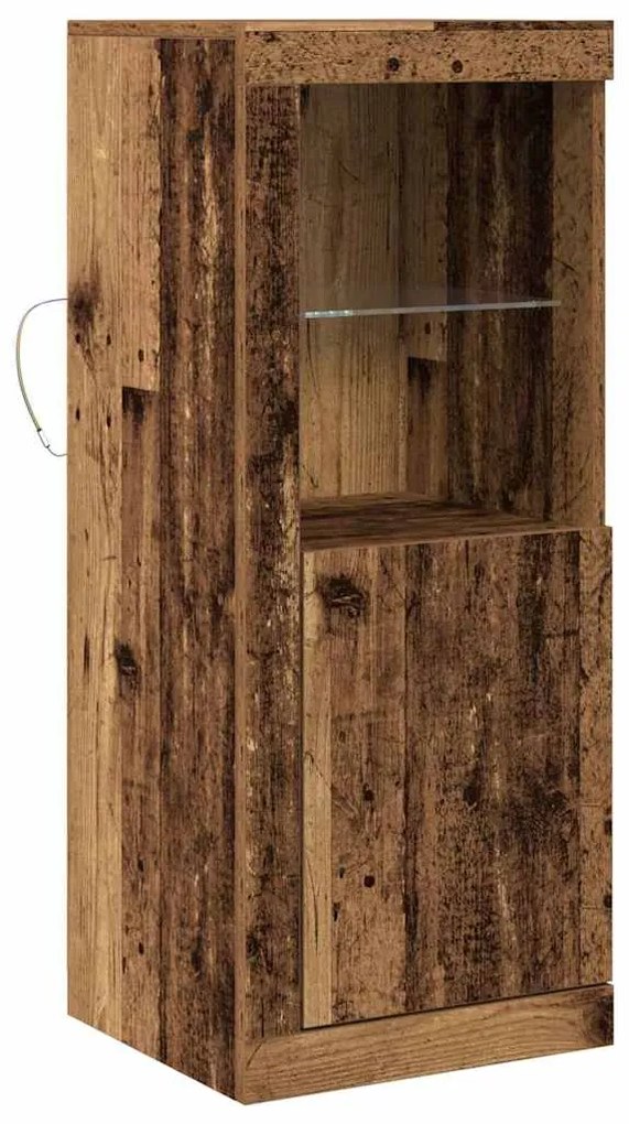 vidaXL Πλευρικό Τραπέζι LED Καφέ 41 x 37 x 100 εκ Επεξεργασμένο ξύλο