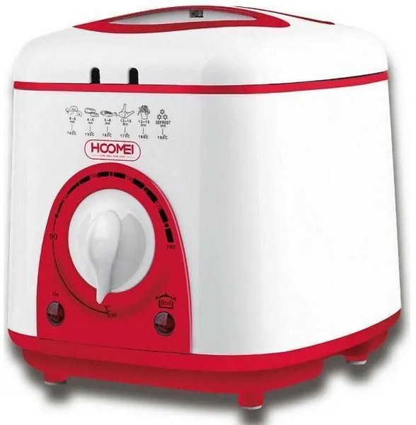 Φριτέζα Πολυμάγειρας με Αποσπώμενο Κάδο 1lt 850-950W Hoomei HM-5332 Κόκκινη