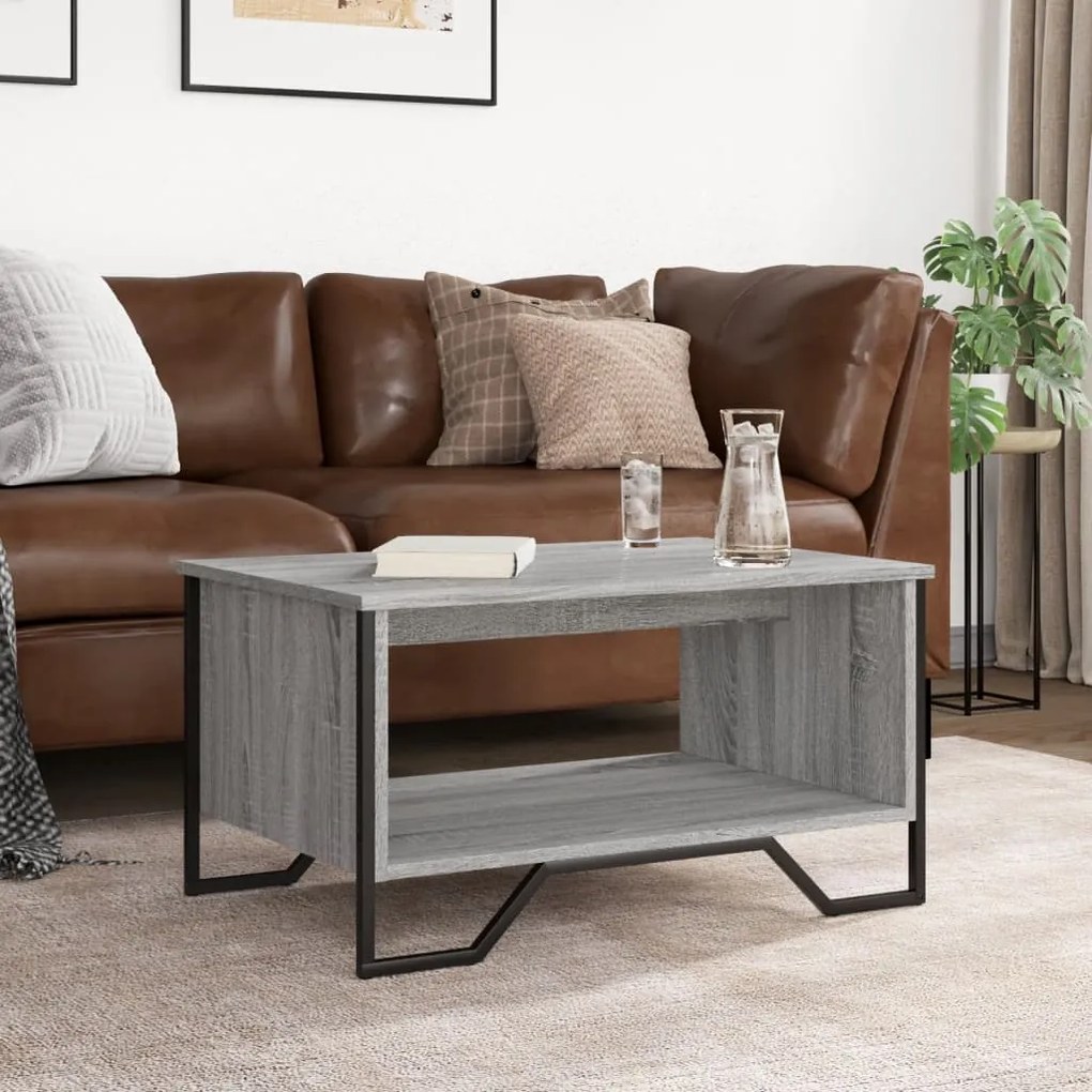 vidaXL Τραπεζάκι Σαλονιού Γκρι Sonoma 75x51x40 εκ. Επεξεργασμένο Ξύλο