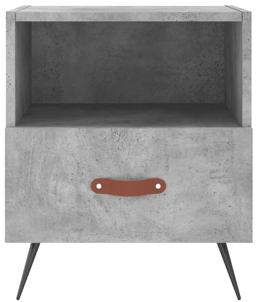 vidaXL Κομοδίνα 2 τεμ. Γκρι Σκυροδεμ. 40 x 35 x 47,5 εκ. Επεξεργ. Ξύλο