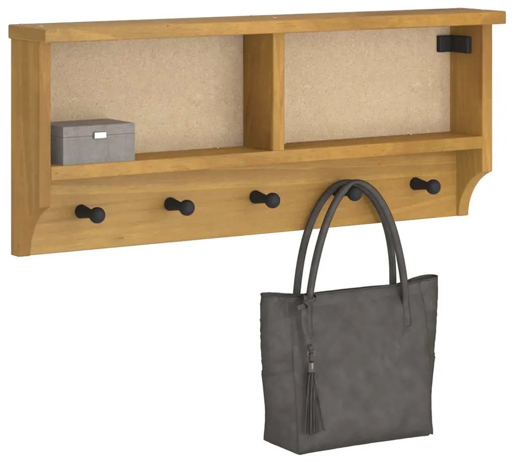 vidaXL Επίτοιχη κρεμάστρα παλτών SANDNES 87x12x35 εκ. Πεύκο μασίφ ξύλο