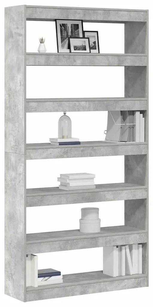 vidaXL Βιβλιοθήκη Σκυρόδεμα Γκρι 100 x 30 x 198 εκ. Επεξεργασμένο ξύλο