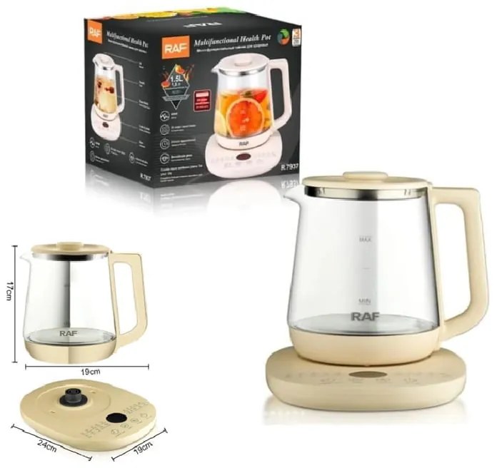 Raf Ηλεκτρικός βραστήρας 1.5L 800W R.7937 - Multifunctional Health Pot