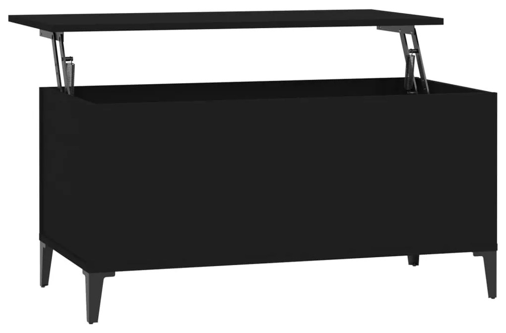 vidaXL Τραπεζάκι Σαλονιού Μαύρο 90x44,5x45 εκ. Επεξεργασμένο Ξύλο
