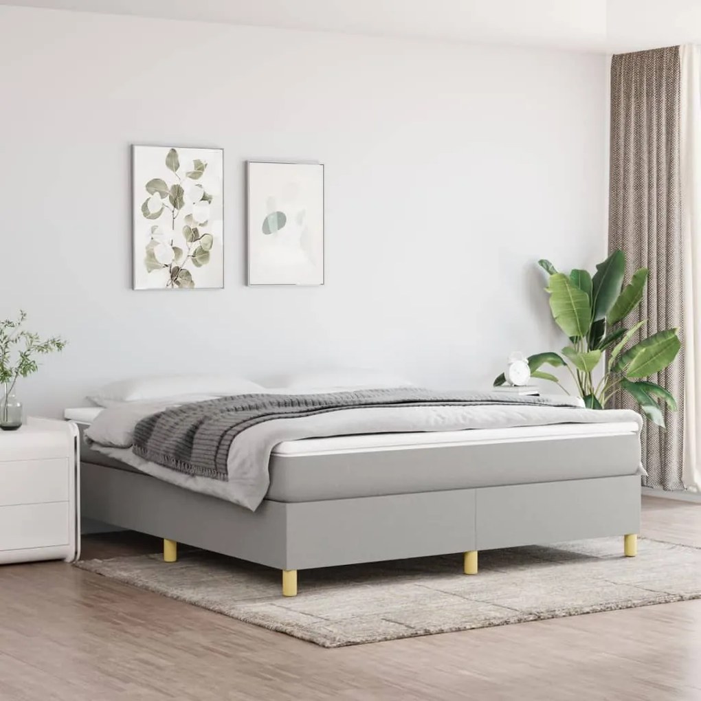 vidaXL Κρεβάτι Boxspring με Στρώμα Αν. Πράσινο 160x200εκ Υφασμάτινο