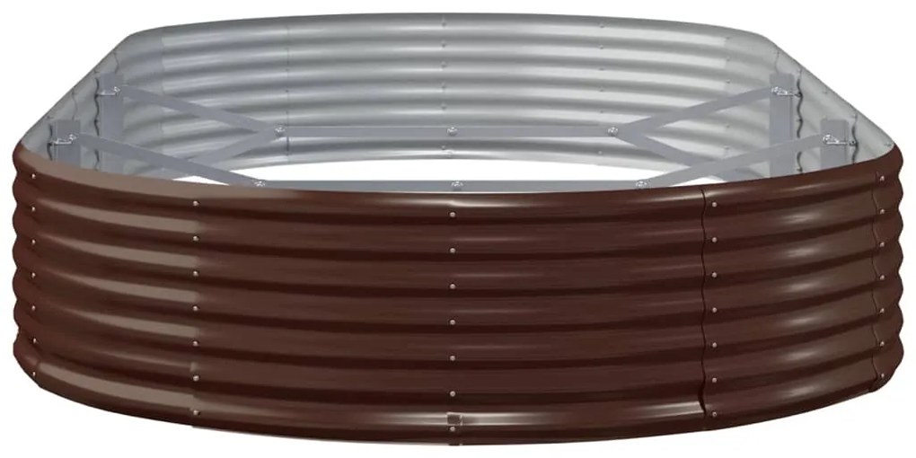 vidaXL Ζαρντινιέρα Καφέ 296x140x36 εκ. Ατσάλι με Ηλεκτρ. Βαφή Πούδρας