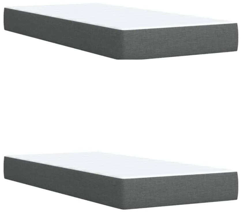 Κρεβάτι Boxspring με Στρώμα Μαύρο 200x200 εκ. Υφασμάτινο - Μαύρο