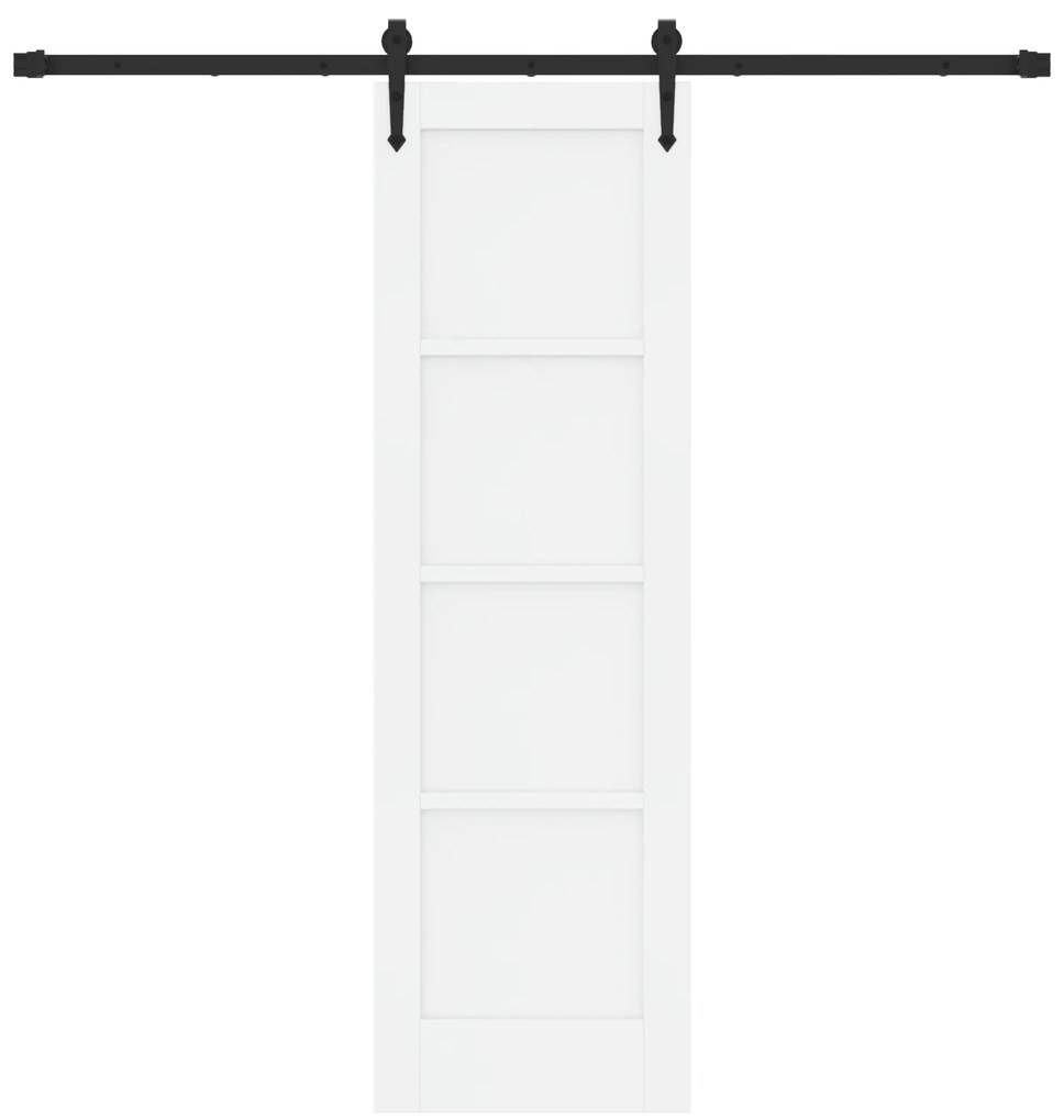 vidaXL Συρόμενη Πόρτα με Σετ Υλικών Λευκή 61x198.5 εκ. Στερεό Ξύλο Πεύκου