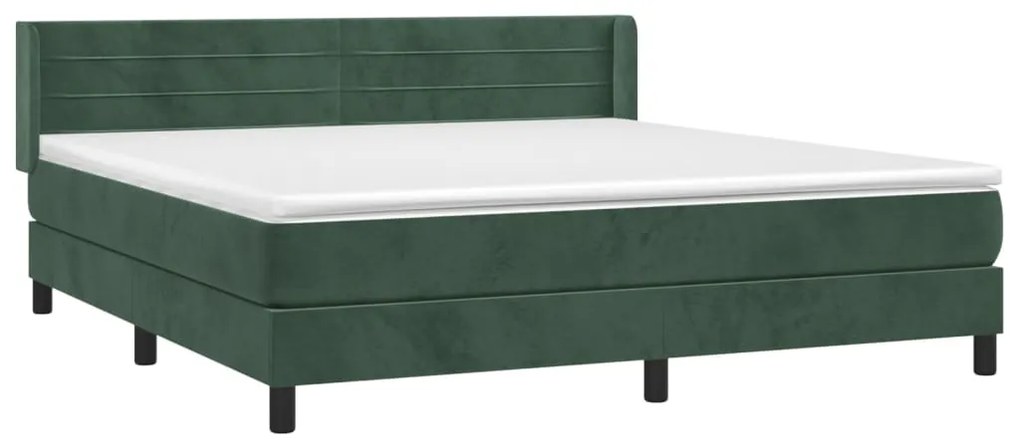 ΚΡΕΒΑΤΙ BOXSPRING ΜΕ ΣΤΡΩΜΑ ΣΚΟΥΡΟ ΠΡΑΣΙΝΟ 180X200ΕΚ. ΒΕΛΟΥΔΙΝΟ 3131036