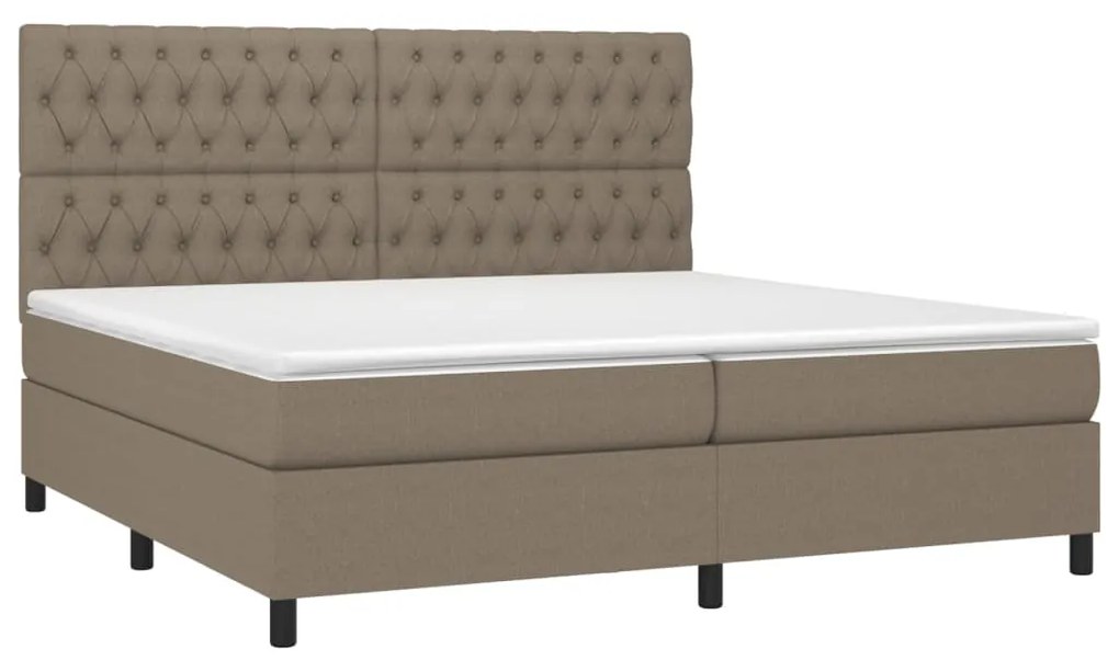 ΚΡΕΒΑΤΙ BOXSPRING ΜΕ ΣΤΡΩΜΑ &amp; LED TAUPE 200X200 ΕΚ. ΥΦΑΣΜΑΤΙΝΟ 3135145