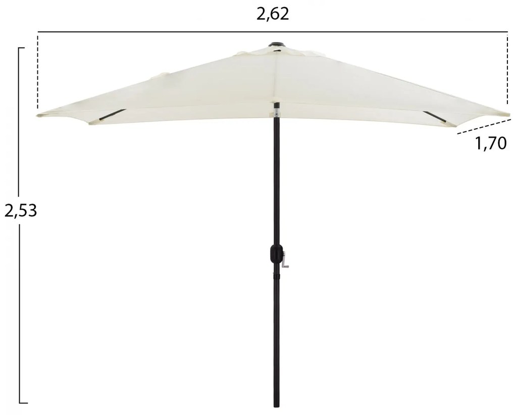 Σετ Κήπου Τραπεζαρία HM11474 8 τεμ Γκρί με Ομπρέλα Μπέζ & Τραπέζι 150x90x75 εκ. με 6 Καρέκλες Leon