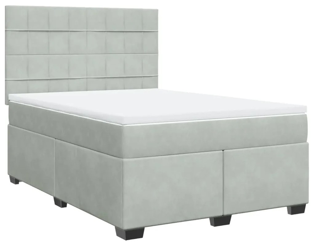 ΚΡΕΒΑΤΙ BOXSPRING ΜΕ ΣΤΡΩΜΑ ΑΝΟΙΧΤΟ ΓΚΡΙ 160X200 ΕΚ. ΒΕΛΟΥΔΙΝΟ 3293254