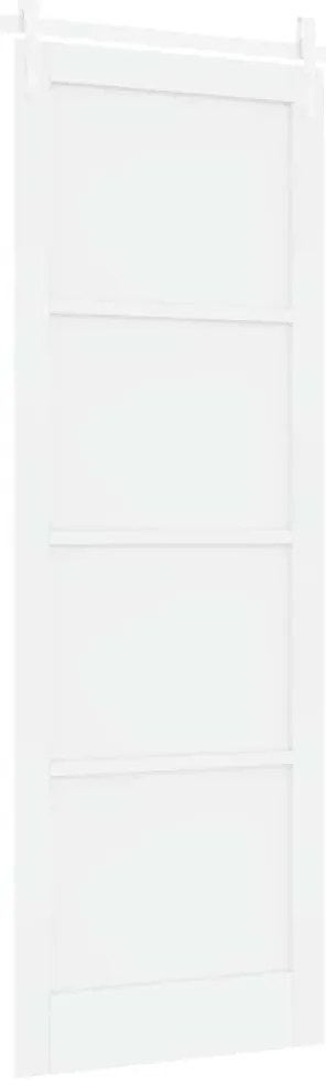 vidaXL Συρόμενη Πόρτα Λευκό 83 x 232 εκ. Μασίφ ξύλο πεύκου και χάλυβας